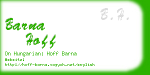 barna hoff business card